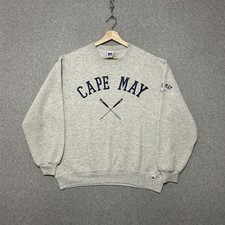 Vintage Russell Athletic Sweatshirt XL Gray Cape May Oars Graphic USA Made 90s