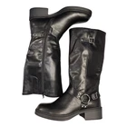 Frye & Co. Maeve Knee-High Biker Boots Womens Size 9.5M Black Side Zip FO10277