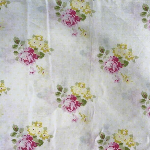 Tanya Whelan Fabric Sunshine Roses Hanky Rose OOP 1 Yard Sew Quilt Spring