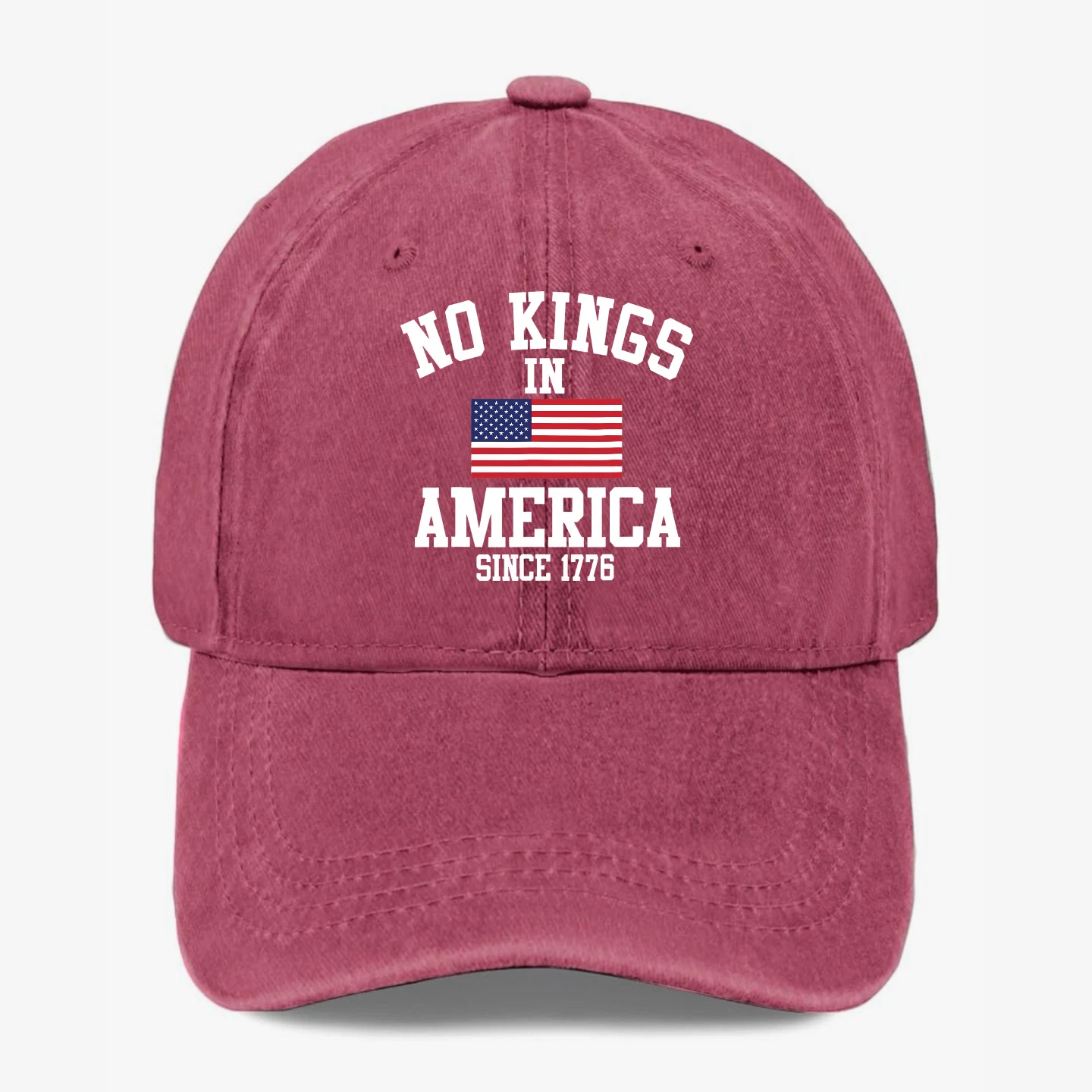 No Kings In America Since 1776 Hat Patriotic USA Flag Baseball Cap