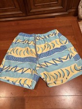 Boardies Swim Shorts M Blue Lined Retro 80s 90s