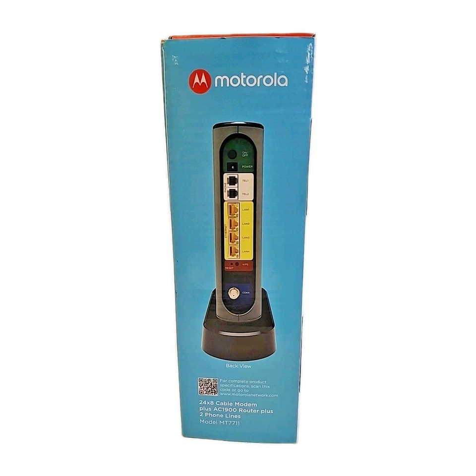 New Motorola 24x8 Cable Modem + AC1900 WiFi Router + 2 Phone Lines | Read Descr. - Image 4 of 4