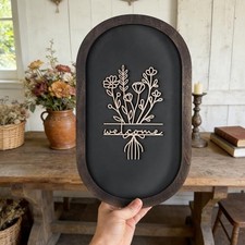 Welcome Sign for Front Porch, 3D Farmhouse Welcome Decor Rustic Wood Door Sign