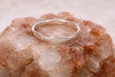 Wavy Sterling Silver Ring Minimalist Contour Band Stacking Ring Everyday Wear