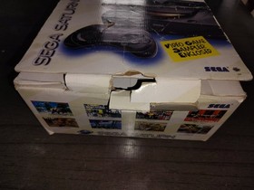🔥Sega Saturn Black Game Console W/ Box  & Controller + Sampler Disc _Works!