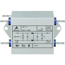 TDK B84111A0000B110  Filtro antidisturbo 250 V/AC 10 A 0.82 mH L x L x A 77