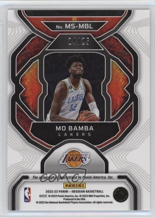 2022 Panini Obsidian Magmatic Signatures Electric Etch Green /25 Mo Bamba Auto - Image 2 of 2