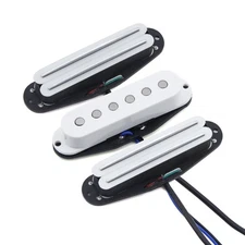 FLEOR White Hot Dual Rail /Single Coil/ Dual Rail Set fit ST SSS Guitar Pickup