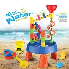 Sand and Water Table Garden Sandpit Play Set Toy with Umbrella Sand Toys Bucket`