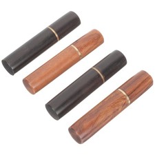 4 Pcs Needle Keeper Sewing Needles Storage Case Bulk Wooden Tubes for
