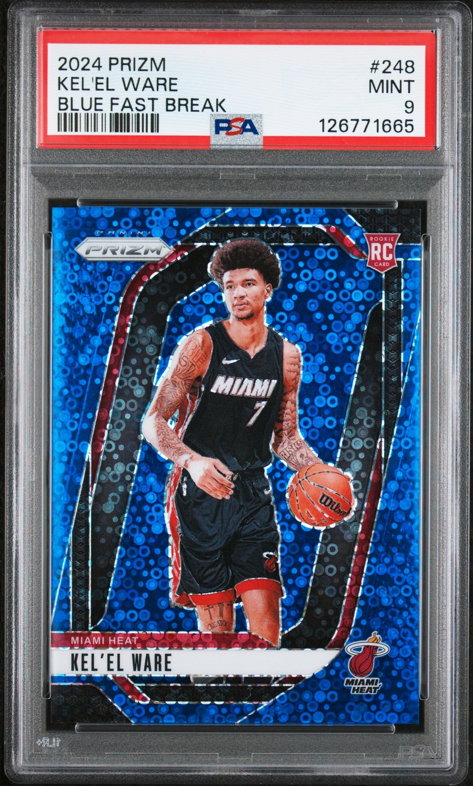 2024 PANINI PRIZM BLUE FAST BREAK #248 KEL'EL WARE 128/150 PSA 9
