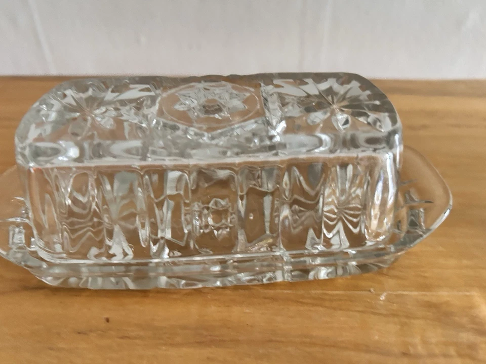 Plato de mantequilla cubierto Anchor Hocking de colección cristalino estrella de David Foto 3 de 4