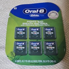 Pack of 6 Oral-B Glide Dental Floss Scope Mint Flavor 40m