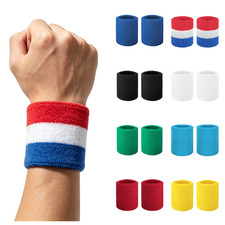 2 PCS Wrist Sweat Bands Unisex Sports Wristbands Sweatbands Fitness Gym Tennis