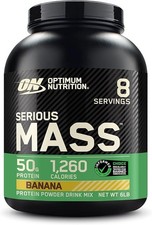 Optimum Nutrition, Serious Mass, High Protein Weight Gain Powder, Banana 6 lb 7.33 per gallon