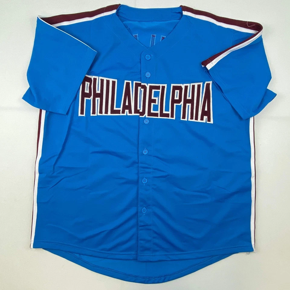 Autographed/Signed Curt Schilling Philadelphia Retro Blue Jersey JSA COA Auto - Image 4 of 4