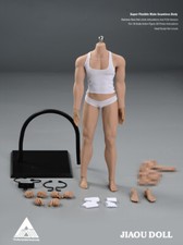 JIAOU DOLL 1/6 Suntan Skin Muscle Strong Body W/ Changable Foot Male Body Model