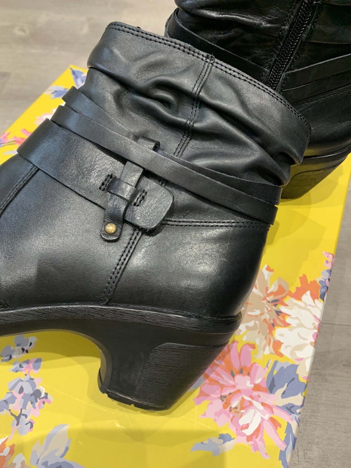 🍂ladies Chunky Hotter Black Ankle Boots Size 7🍂 eBay