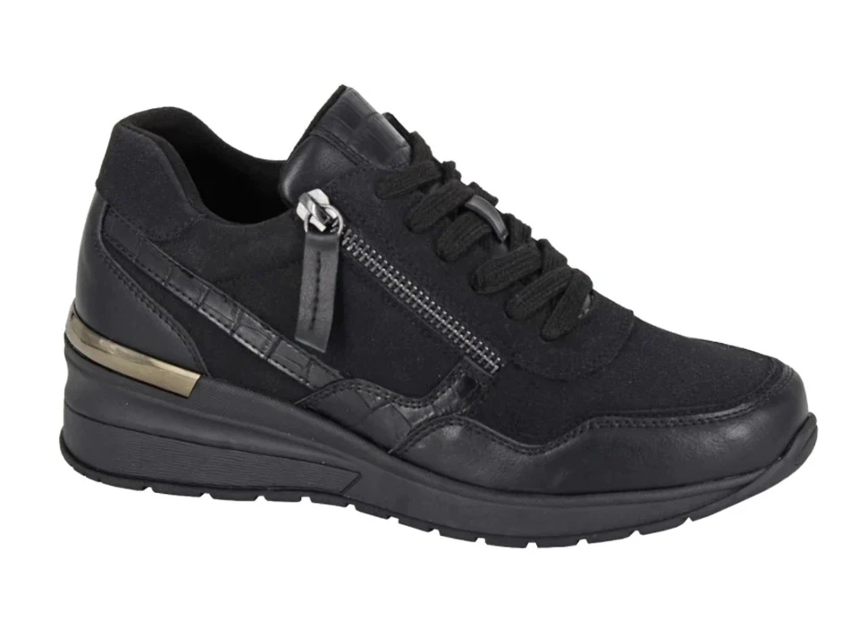 Cipriata L363A Ladies Zip Wedge Glamour Trainer