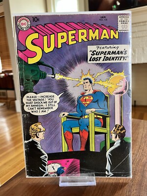 Superman #126 DC Comics 1959 Early Silver Age Curt Swan 10 Cent Cover GD/VG