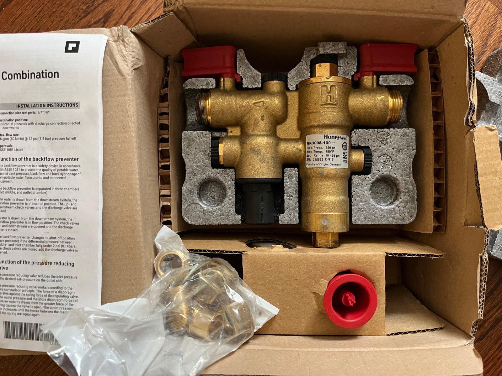 Resideo Braukmann NK300S-100 Boiler Feed Combination Valve Used