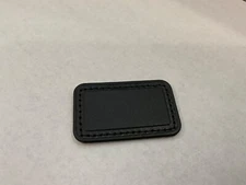 NEW Tumi Small 2” x 1-3/16” Leather Monogram Patch -  CLASSIC SOLID BLACK