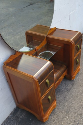 1920s Art Deco Waterfall Inlay design Vanity Makeup Table 5910 - Picture 14 of 24