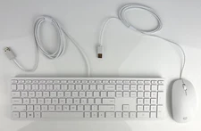 HP 310 Wired Keyboard and Mouse, Black or White, 5-qty or 10-qty