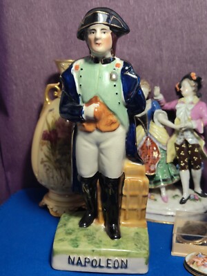 Vintage seltene Staffordshire Figur Napoleon Bonaparte handbemalt 9,5 Zoll