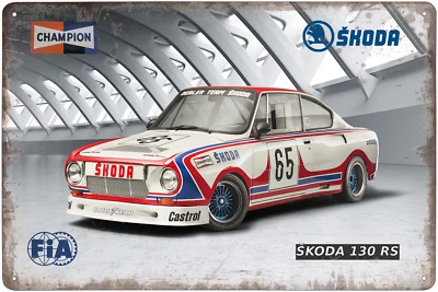 MARKENLOS Metal sign - Skoda 130 RS - European Touring Car Championship