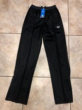 Adidas Firebird Wide Leg Jogger Track Pants Black Womens Sz 30 NWT