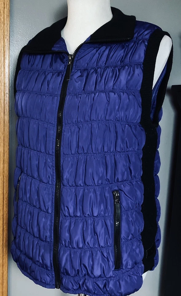 Chaleco Calvin Klein Performance Mujer L Cremallera Completa Púrpura Azul Calado Exterior Ciudad Foto 3 de 4