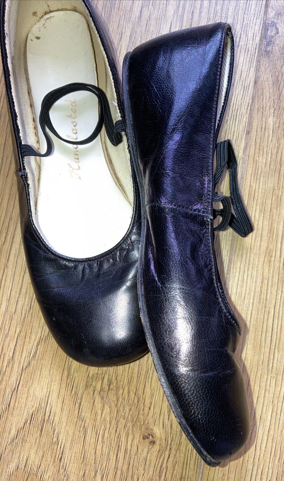 Vintage 1950s (?) All Leather Handlasted Dance/Character Shoes & Hand Made Bags 4