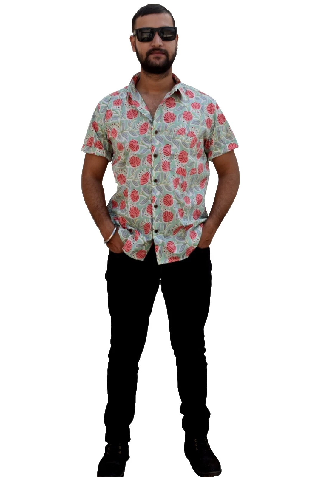 Футболки для мужчин ручной работы хлопок цветочные