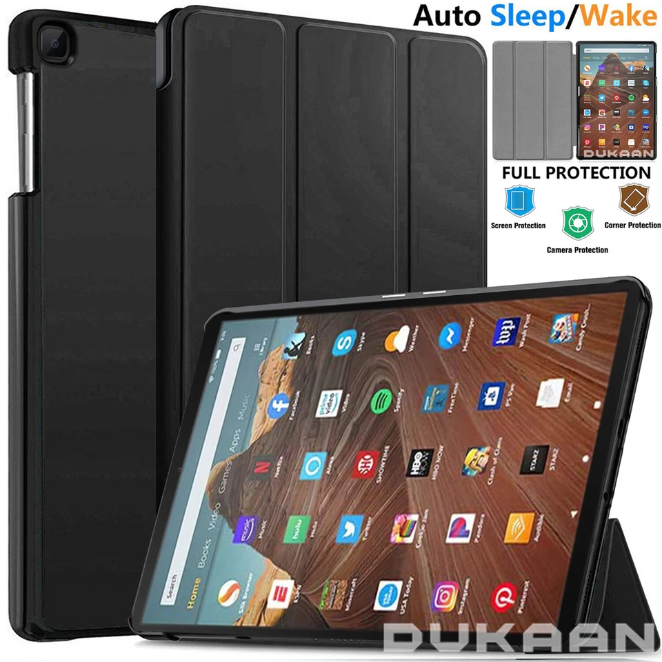 Leather Cover Magnetic Smart Tablet Case for AMAZON Kindle Fire HD 10, HD 8", 7" - Image 2 of 4