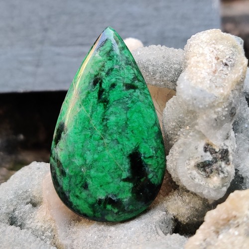 Natural Maw Sit Sit Jade Cab High Chromium Jadeite Jade-Albite Gemstone 29.10Cts - Picture 7 of 13
