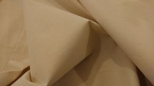 100% Cotton Natural Lining Calico BEIGE Fabric Extra Wide 85" (216cm) 6 metres - Picture 2 of 3