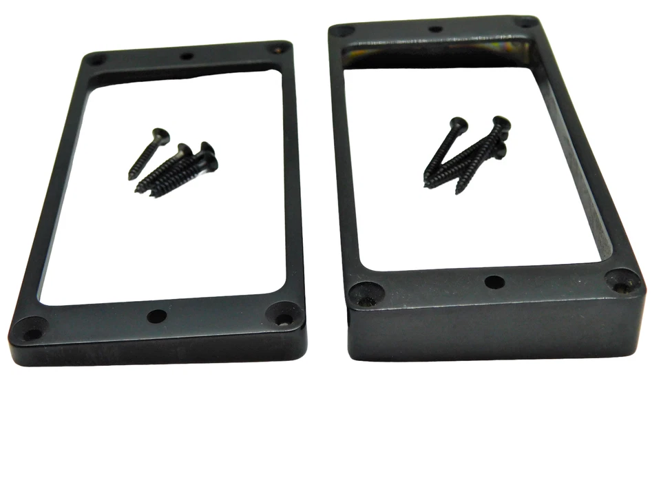 Metal Humbucker Pickup Ring Set Slanted & Curved Bottom for Gibson Guitar Black - Image 4 of 4