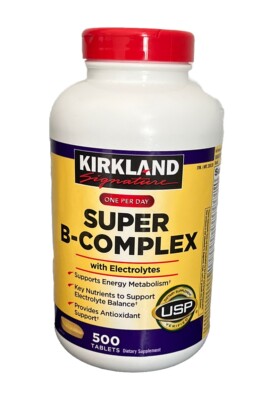 Kirkland Signature Super B-Complex With Electrolytes Vitamins 500 Count