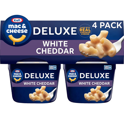 Kraft Deluxe White Cheddar Mac & Cheese Macaroni and Cheese Dinner, 4 Ct Pack, 2