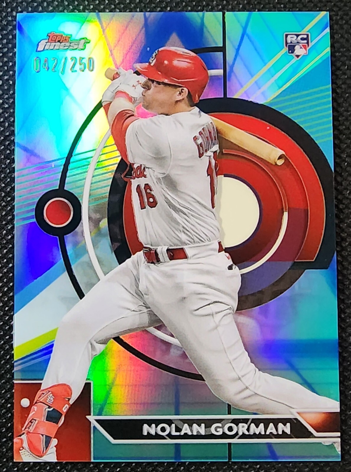 ⚾ Nolan Gorman 2023 Topps Finest #92 Blue/Aqua Vapor Refractor Rookie SN 042/250