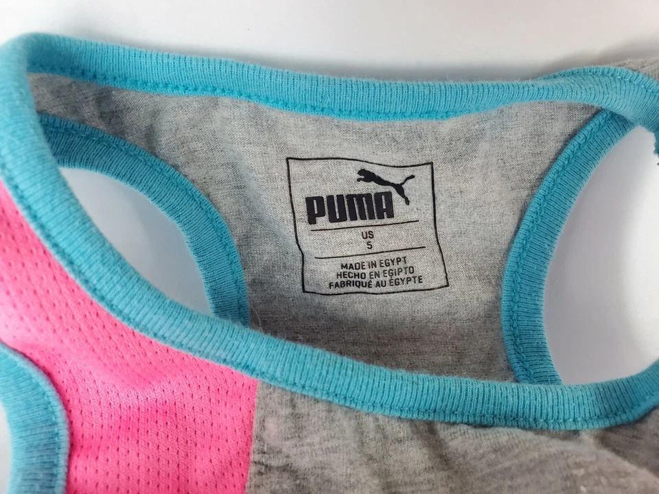 Camiseta sin mangas Puma Active gris/rosa talla 5 para niñas  Foto 3 de 3