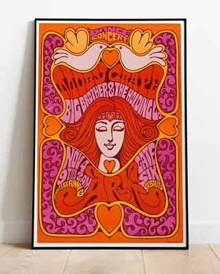Moby Grape Big Brother Holding Company 1967 Konzert Tour Foto Poster bis 36 Zoll