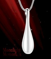 New Teardrop Stainless Steel Cremation Urn Keepsake Ashes Memorial Necklace
