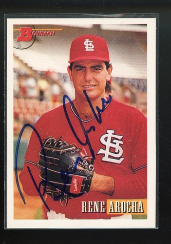 1993 Bowman RENE AROCHA Signed Card autograph auto angels CARDINALS CUBA