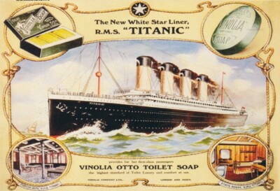 Blechschild Titanic White Star Line Vinolia Toilet Soap Maritime Deko Geschenk