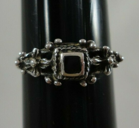 Vintage Sterling Silver 925 Square Onyx Gemstone Ring Size 7 | eBay