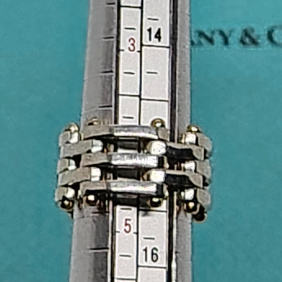 Tiffany & Co 925 Silver 18K Gold Gatelink Gate Link Ring Tiffany & Co 925 Silver 18K Gold Gatelink Gate Link Ring