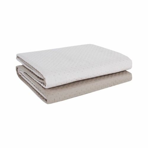 Bedspread Double Face Quilted Welded Solid Color Single Square Emezza - Picture 6 of 15