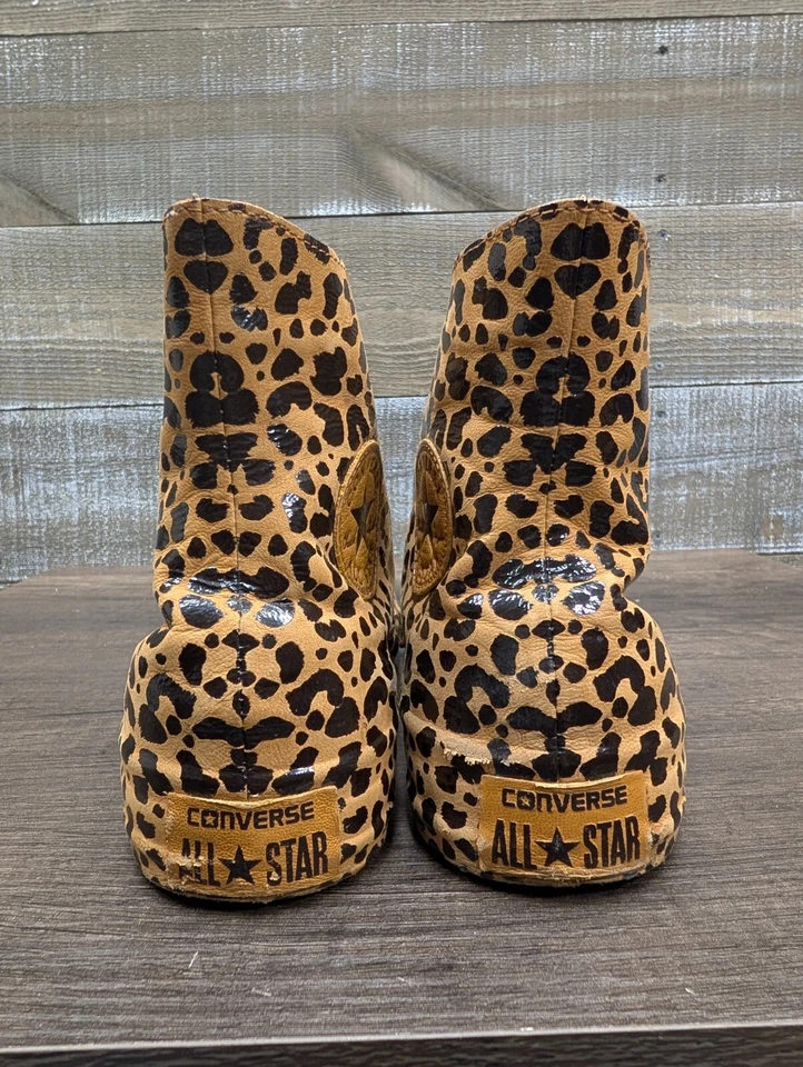 Converse Chuck Taylor All Star Leopard Leather Shroud High Top Sneaker Women's 8 - Image 4 of 4